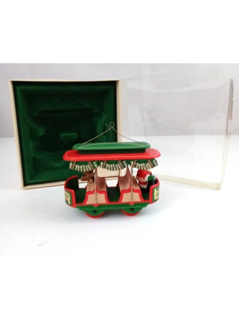 Vintage 1982 Hallmark Keepsake Ornament Jolly Trolley In Original Box